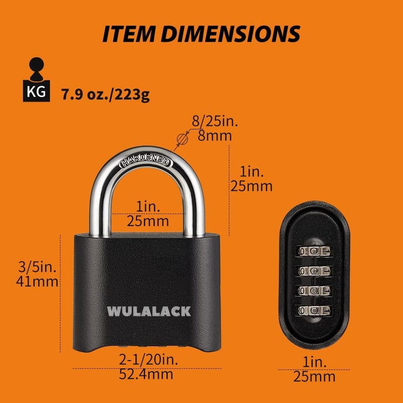 WULALACK Combination Lock Outdoor, 4 Digit Weatherproof Padlock Combination for Outdoor Sheds Fence, Gate Hasps, Storage Unit, 12 Pack… - Image 2
